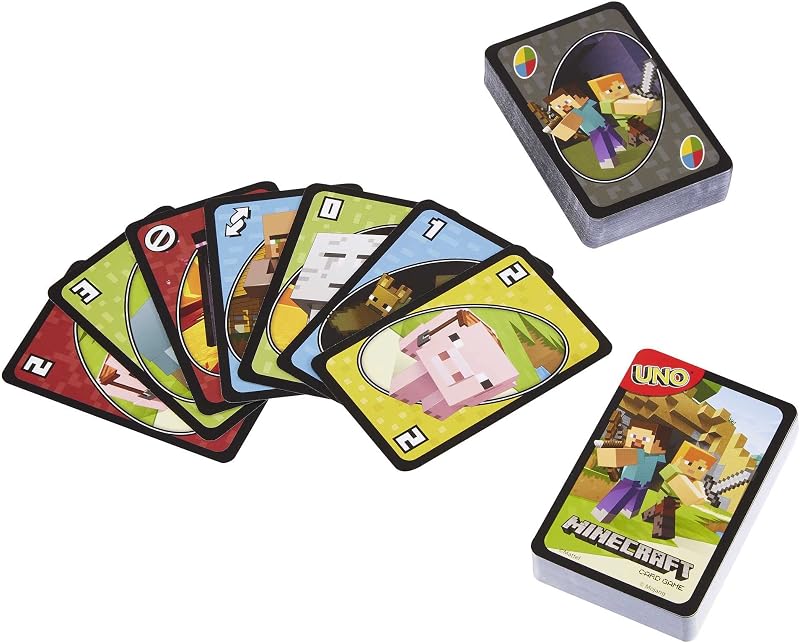 UNO Minecraft Kartenspiel mit Aufbewahrungsdose, ab 7 Jahren