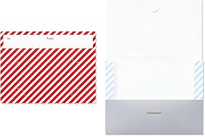 American Greetings Christmas Gift Card Holders, Stripes, Polka Dots and Lettering (12-Count)