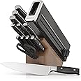 Ninja K52013 Foodi NeverDull Premium 13 Piece German Stainless Steel Wood Series Knife System with Built-in Sharpener, Walnut Stain/Black