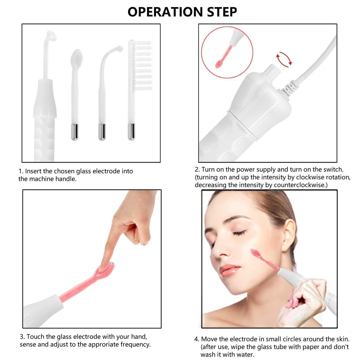 High Frequency Facial Machine, MQ Portable High Frequency Wand Skin Tightening Acne Spot Wrinkles Cellulite Remover Treatment Puffy Eyes Beauty Therapy Handheld Body Care Facial Machine Christmas Gift: Beauty