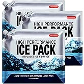 ABOXOBOG Reusable Ice Packs for Coolers Long Lasting Gel Freezer Packs for Cooler Bag Lunch Box,Keeps Food Cold Fresh (3 Pack, S(6.5"x7.5"))