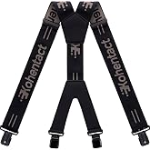 Kohentact Men&rsquo;s Industrial Strength Suspenders 2-Inch Wide X-Back Heavy Duty Braces Strong Metal Clips, Elastic Adjustable