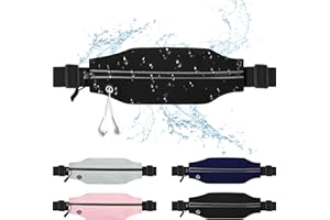 JEALKIP Slim Running Belt For Men and Women Waist Fanny Pack Phone Holder Pouch Bag Reflective Zipper Pocket Workout Cycling Fitness