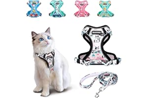 Halypet Cat Harness and Leash Set[MAX Safety 4th-Gen] Cute Escape Proof Vest Harness for Girl&Boy Cat Walking, Comfortable Ad