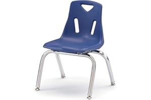 Jonti-Craft Berries 8142JC1003 Stacking Chair with Chrome-Plated Legs, 12" Height, Blue