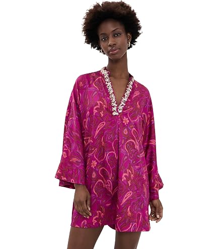 Cinq à Sept Women's Paisley Bloom Embr Arcia Kaftan, Bright