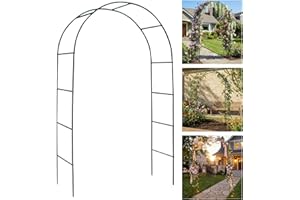 Metal Pergola Arbor, Outdoor Flower Garden Arch Trellis, Durable Steel Garden Arbor for Climbing Plants, Wedding Decoration, 