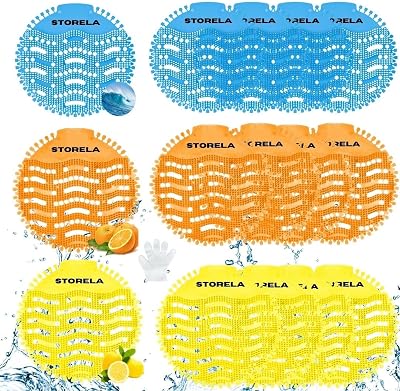 Storela Urinal Screen Deodorizer 15 Pack Splash Free Mats 16 Gloves