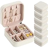 Travel Jewelry Case Bridesmaid Gifts Box,6 Pack Small Jewelry Box Mini Jewelry Organizer,PU Leather Portable Earring Storage 