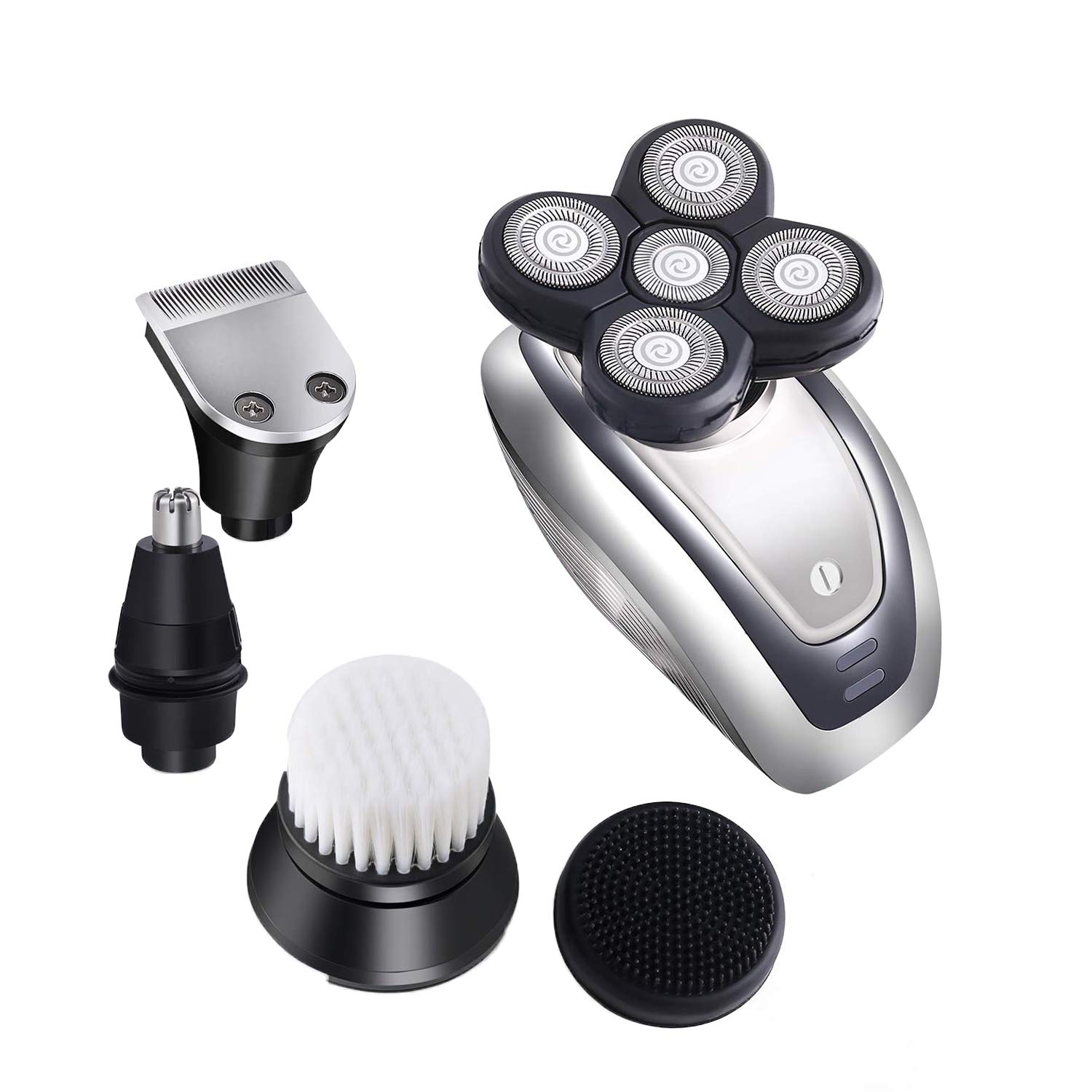 Electric Razor for Men Electric Shaver Razor Men's Waterproof 5 in1 Bald Hair Trimmer Cordless Grooming Kit Five-Headed Beard Trimmer USB Rechargeable