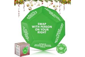 Santa Swap Gift Exchange Dice Game, 2025 Christmas Dice Exchange Game, 12 Different Sides Christmas Large Dice -3 Inch, for F