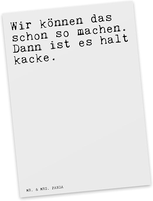 Mr. & Mrs. Panda Postkarte mit Spruch Wir können das Schon so Machen