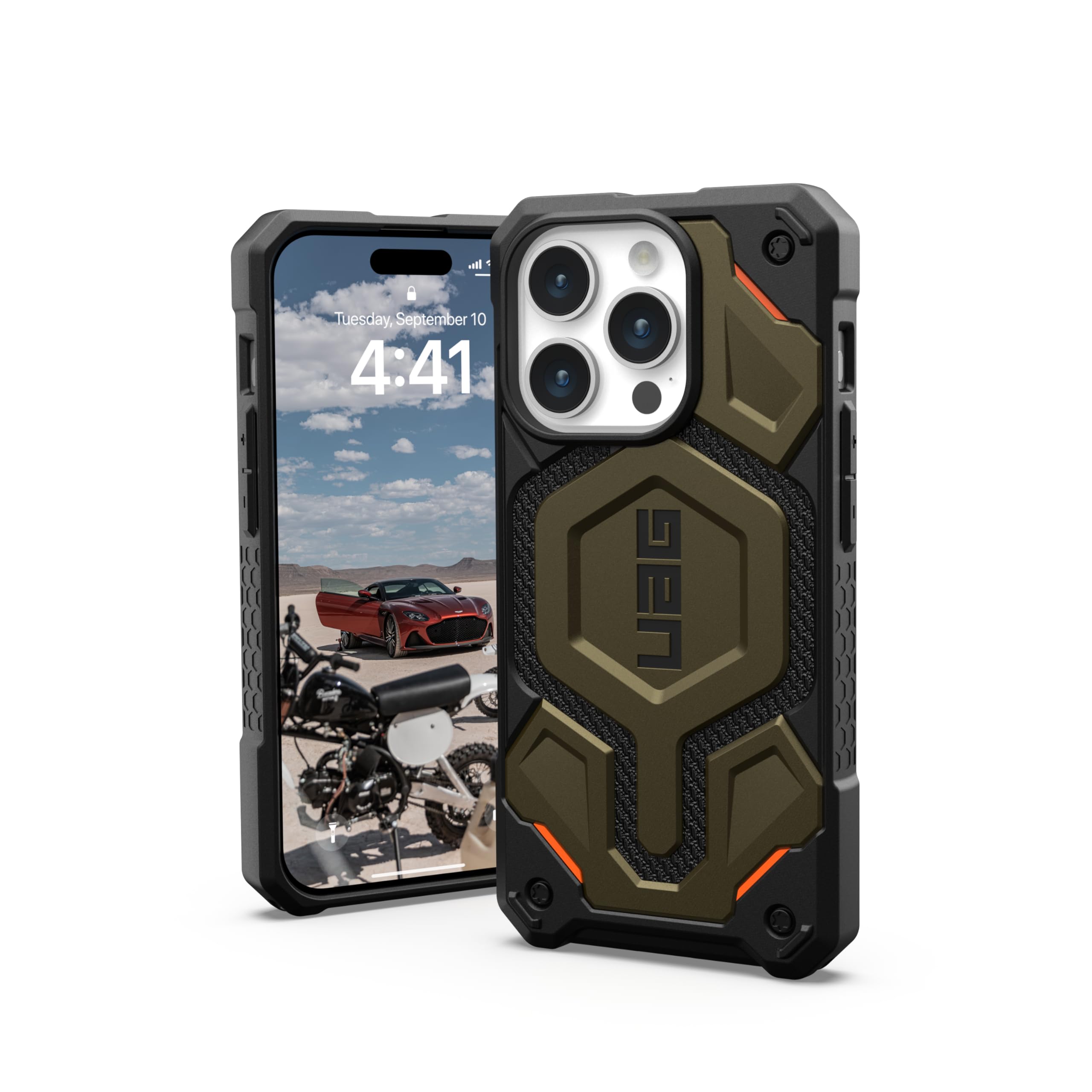 URBAN ARMOR GEAR UAG Case Compatible with iPhone 15 Pro Case 6.1" Monarch Pro Kevlar Element Green Built-in Magnet Compatible with MagSafe Charging Premium Rugged Dropproof Protective Cover — image 1