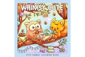 Whimsy Cute: A Kawaii Coloring Book with Adorable Woodland Animals & Cozy Whimsical Scenes: 30 Coloring Pages With Otter, Frog, Bear, Bunny, Hedgehog, Owl, Squirrel, Deer, and Snail (Sweet & Kitsch)