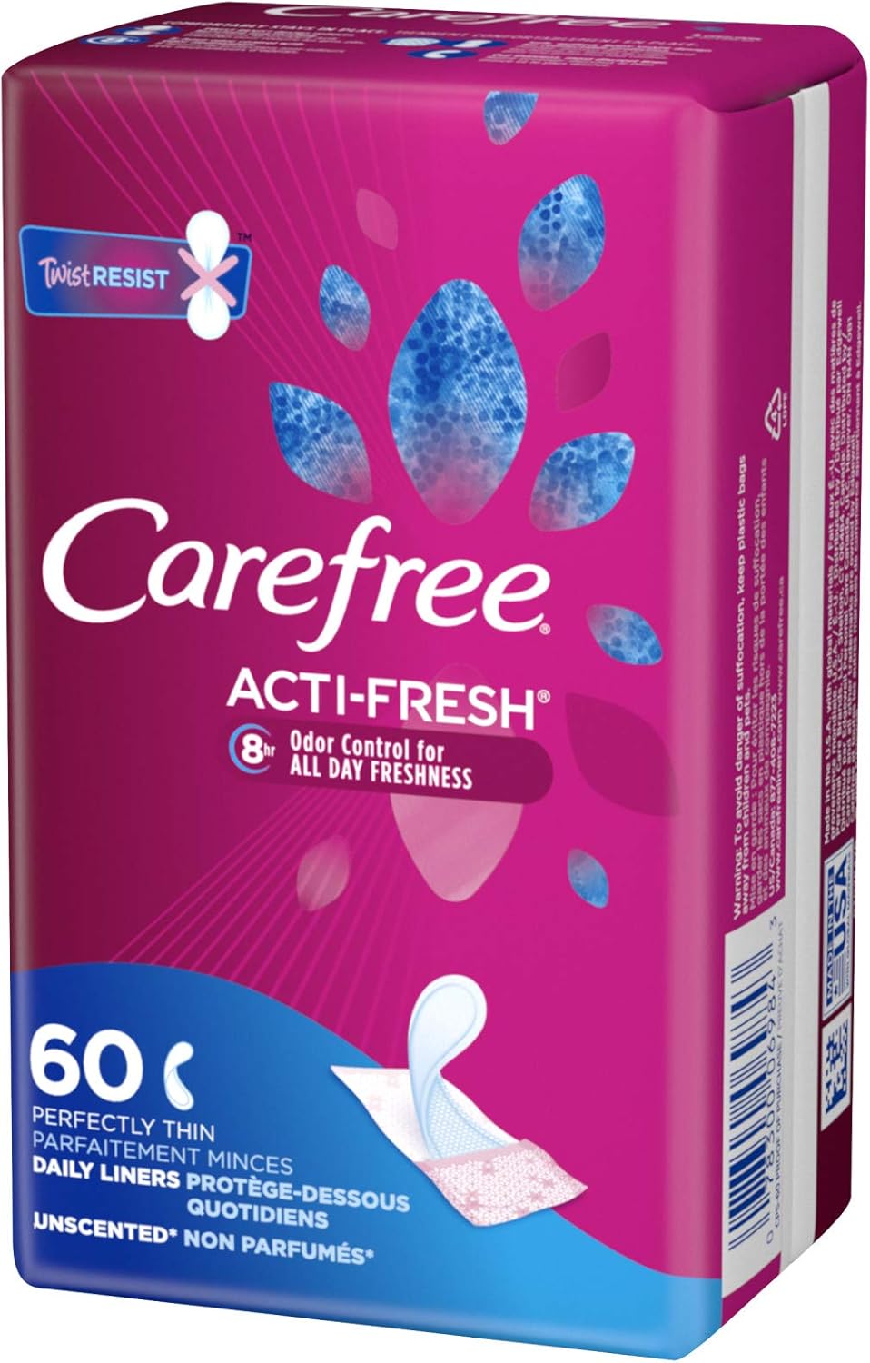 Carefree Body Shape Thin Unscented, 60 Count (Pack of 2): Health & Personal Care