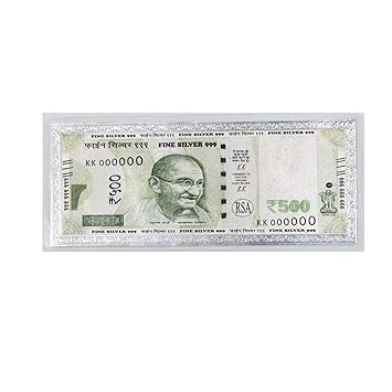 Mhe German Silver Laminated Rs 500 Note For Gifting Family And Friends Amazon In Home Kitchen