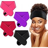 Eurzom 4 Pcs Satin Hair Wrap Sleeping | Different 4 Colors, Non Slip Headband, Satin Soft Material, Adjustable Closure, Sleep Hair Protect