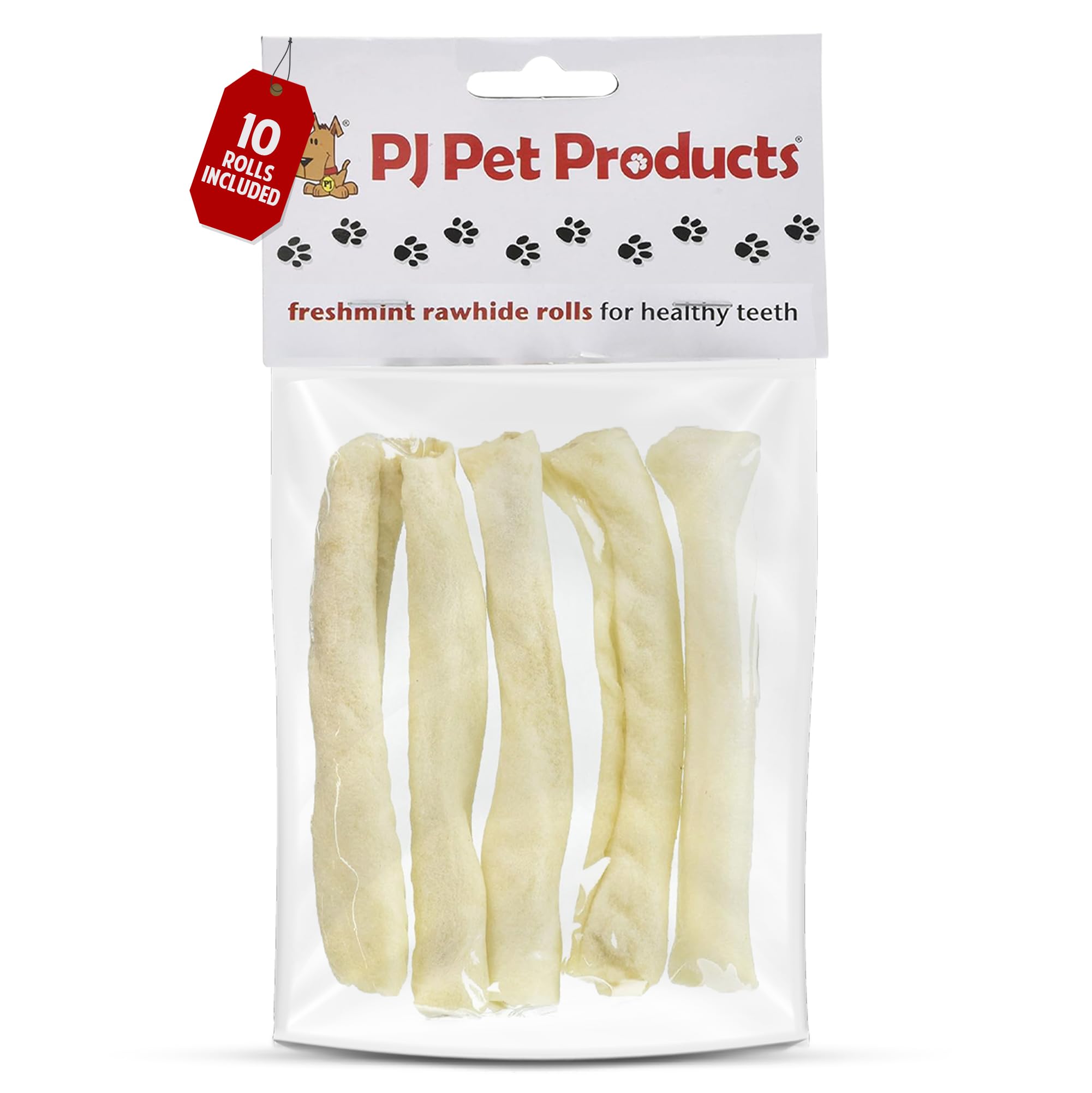 PJ Pet Poducts Freshmint Rawhide Rolls (Pack of 10)