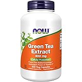 NOW Supplements, Green Tea Extract 400 mg with Vitamin C for Dietary, Cellular Protection*, 250 Veg Capsules