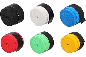 BEBEMOKO 6pcs PU Tennis Badminton Racket Overgrips Sweat-Absorbing Grip Tape Non-Slip Moisture Wicking