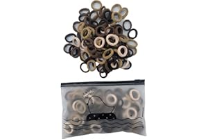 Toddler Hair Ties No Damage, 100pcs Small Baby Elastic Bands 2cm Seamless Coffee Kids Rubber Ties Mini Soft Ponytail Holders 