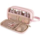 Prokva Nail Polish Organizer Case Fits 12 Bottles (15ml), Nail Storage Bag | Nail Polish Bag with Clear Window, Tools Storage Pockets, Travel Nail Organizer Bag for Gel Polish &amp; Manicure Tools