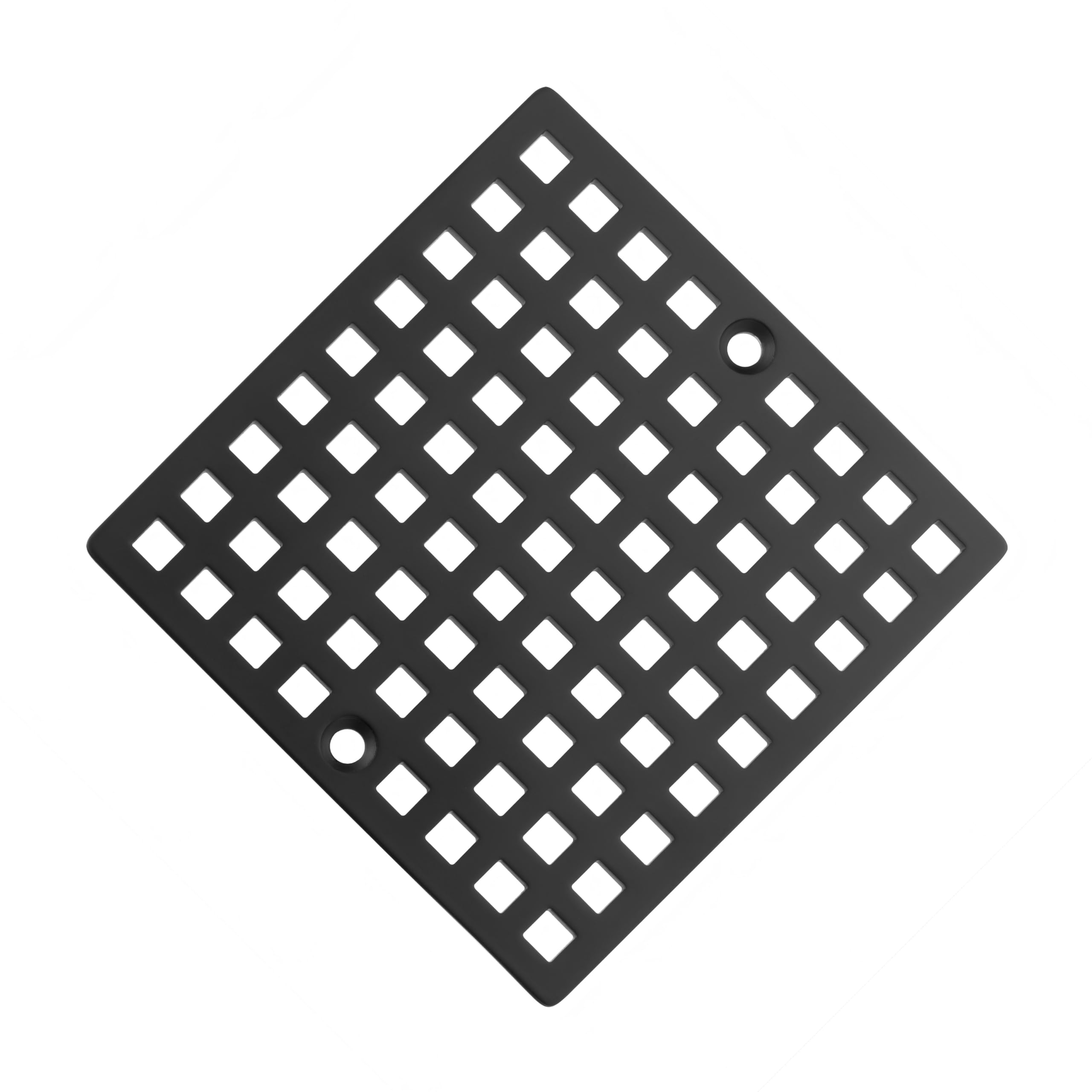 Photo 1 of Holge Square Shower Drain Cover, 4 Inch, SUS304 Stainless Steel, Hair Catcher Filter (Matte Black)