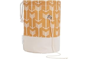 TOGETRUE Yarn Bag, Small Knitting Crochet Bag, Portable Yarn Storage Bags Organizer for Crocheting Project, Store Skein Ball, Short Knitting Needle (Yellow)