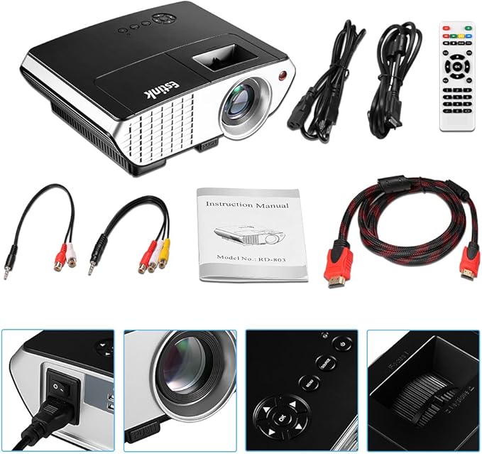 Mini Proyector LED - Video Proyector 2000 Lúmenes, 800*480 Soporte ...