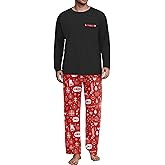 NUOKESASI Mens Pajamas Set Lightweight Nightwear Pjs Sleepwear Quick Dry Soft Comfy Long Sleeve Loungewear With Pocket