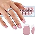 Short Press on Nails for Women, Dsixnails 150pcs Square Purple French Tip Press on Nails, Pre-lasting French Tip Nails, Acrylic Soft Gel Nail Tips, Soak Off Full Cover Fake Nauls in 15 Sizes