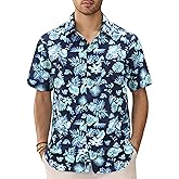 GSOU SNOW Mens Fishing Shirts Short Sleeve Button Up Hiking Shirt Cooling Quick Dry Vented