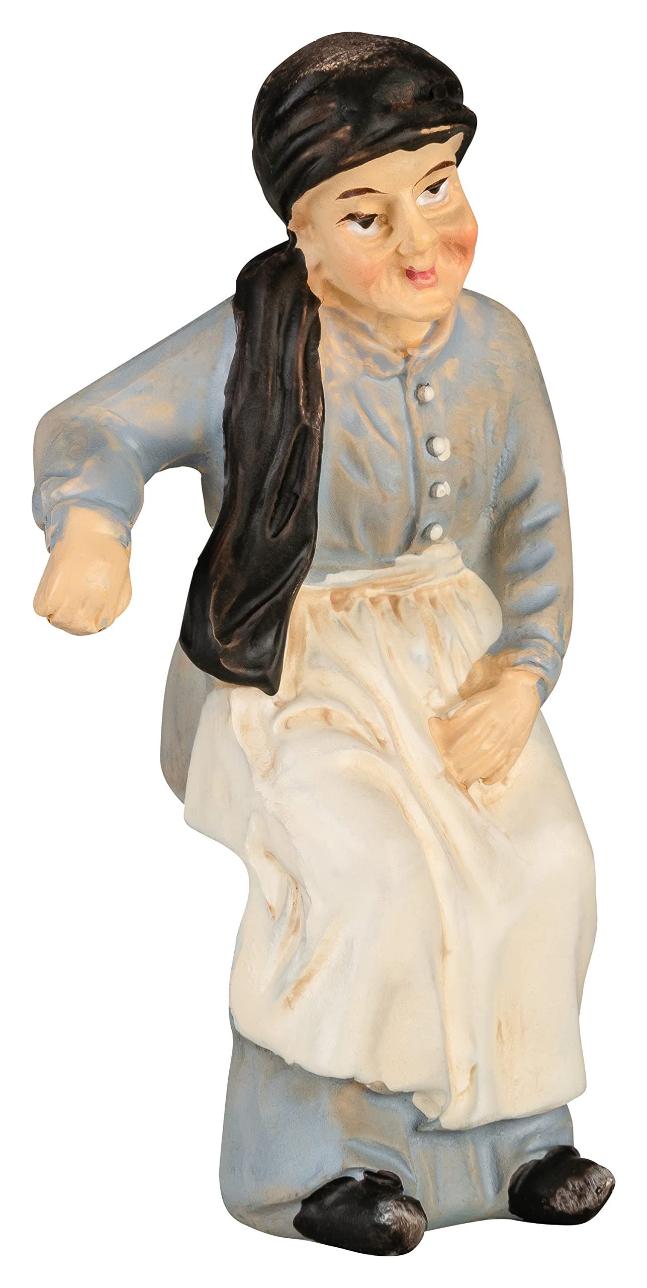 MaMeMi Nativity Scene Figurine (Grandma) - Sitting Grandma as Nativity Scene Decoration [Approx. 7 cm High, Hand-Painted Polyserine/Resin]