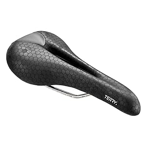 Terry Men's Fly Ti Bicycle Saddle - The Ultimate in a Comfortable Performance-Level Bike Seat More Padding Cut Away Through Mid-Section, Low Profile, Flat Top - Black