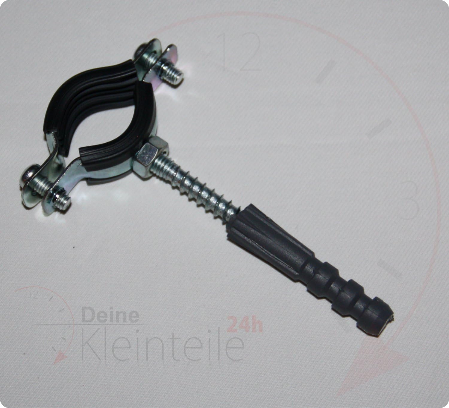 Staffa Tubo Con Rivestimento Gomma 180mm - Supporto Montaggio Parete Per Tubazioni