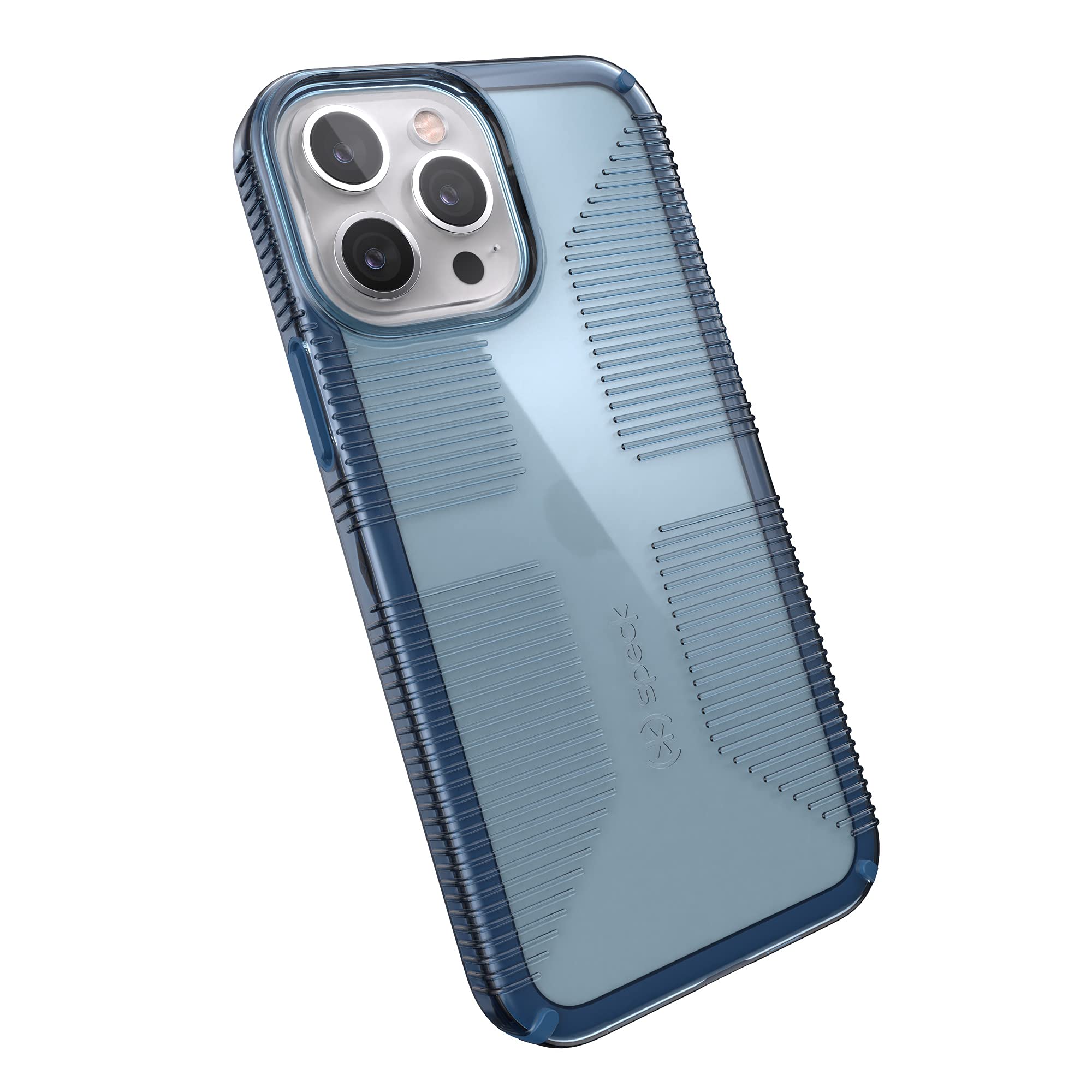 Photo 1 of Speck iPhone 13 Pro Max Case - Drop Protection Fits iPhone 12 Pro Max & iPhone 13 Pro Max Phones - Compatible with MagSafe, Extra Grip, Dual Layer Slim Design - Glass Navy, Winter Navy GemShell