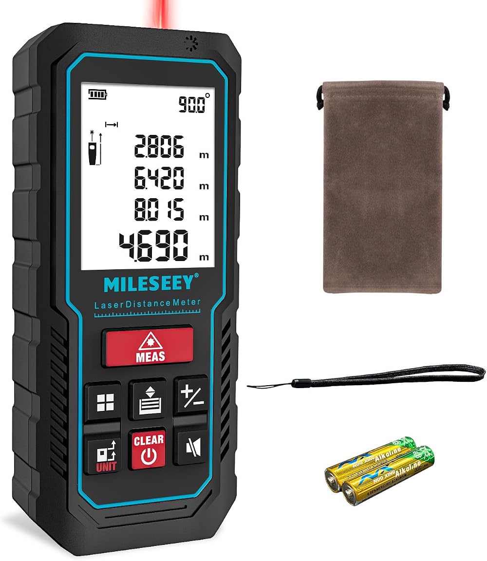 MiLESEEY 120M Laser Measure, 229ft Digital Tape Measure with Auto Angle