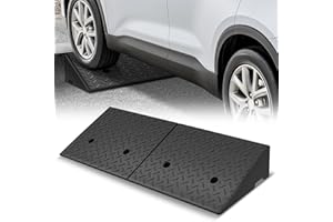 Auto Dynasty Rubber Curb Ramps, 5.9" Lift Height Curbside Driveway Ramp, 4410 LBS/2T Capacity Sidewalk Curb Ramp for Cars Trucks Bikes Motorcycles Wheelchairs (1 Pack)