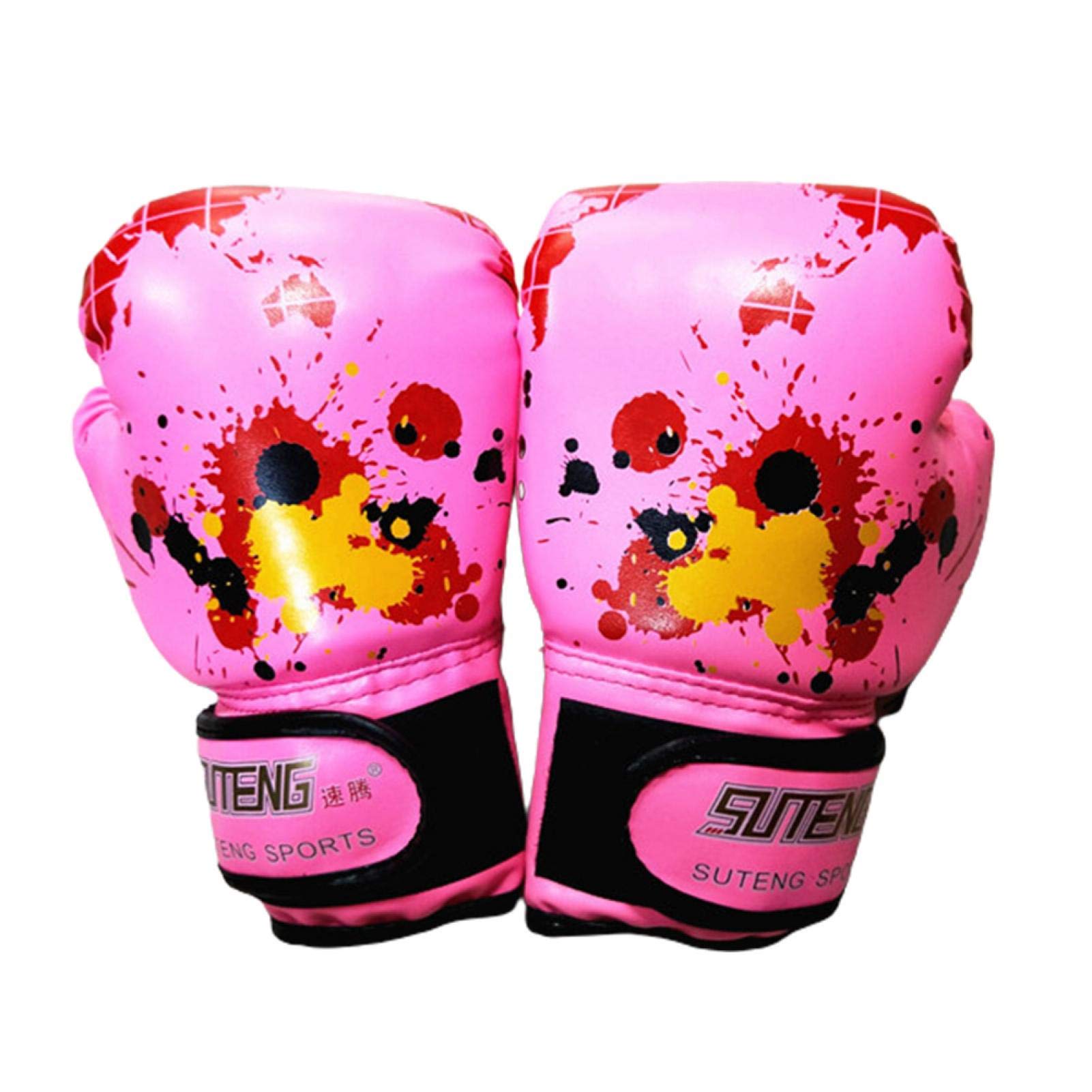 GeKLok 1pair Kids Boxing Gloves, for Children 2-11 Youth Boys Girls Toddler PU Cartoon Sparring Training Boxing Gloves for Kickboxing, Punch Bag, Focus Pads(Pink)