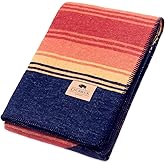 Chubbuck 100% Wool Blanket Camping (60" x 84") - Large Warm Blanket for Camping, Emergency, Outdoor Concerts and Home Use - Reversible, Fire Retardant, Soft and Warm Blankets for Winter (Sunset)
