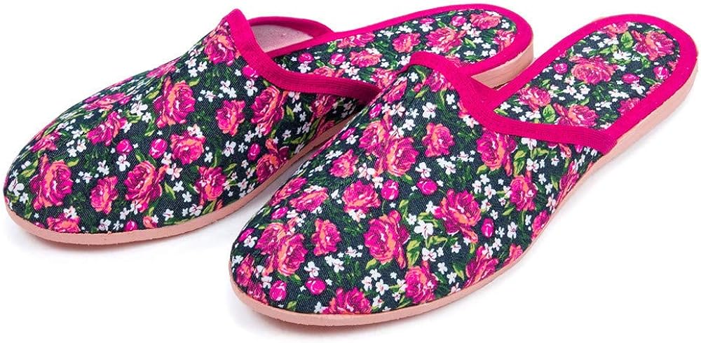 Amazon.com | Books.And.More 100% Cotton Summer Women's Closed Toe Slippers for Women Indoor 