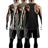 Tank Tops Men Y-Back Muscle 3 Pack Dry Fit Sleeveless Workout Tank Tops for Men Mesh Material Running Gym