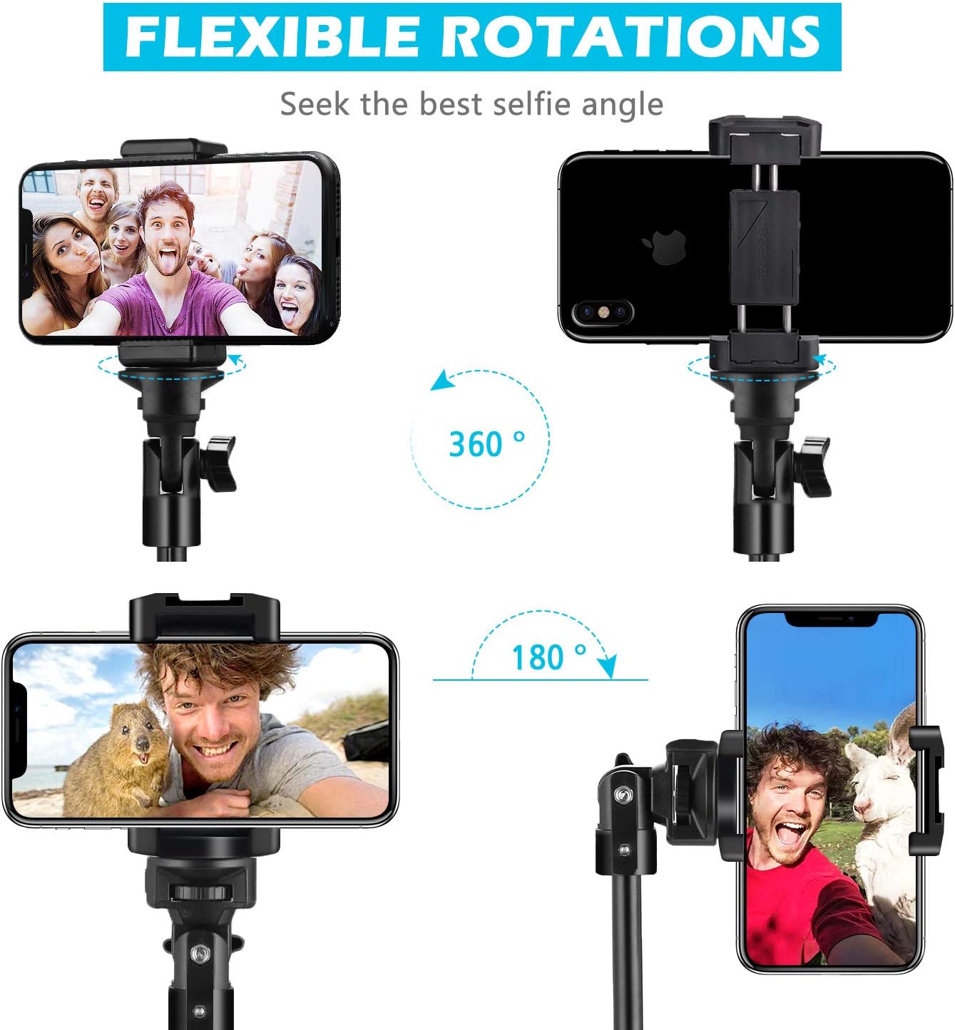 Selfie Stick Tripod, UBeesize 51" Extendable Tripod Stand with Bluetooth Remote for iPhone & Android Phone, Heavy Duty Aluminum, Lightweight