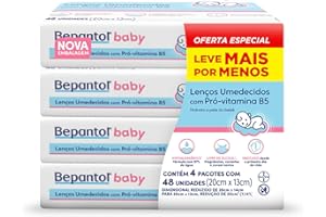 Bepantol Baby Lenço Umedecido Hipoalergênico, 192 Unidades | 192 unidades, Com Pró-Vitamina B5, Hipoalergênico, Dermatologicamente testado, Sem fragrâncias, corantes e conservantes