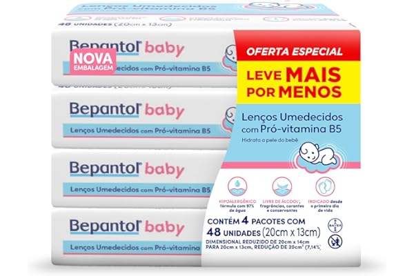 Bepantol Baby Leve 4 Pague 3 Kit 192 Lenços Umedecidos