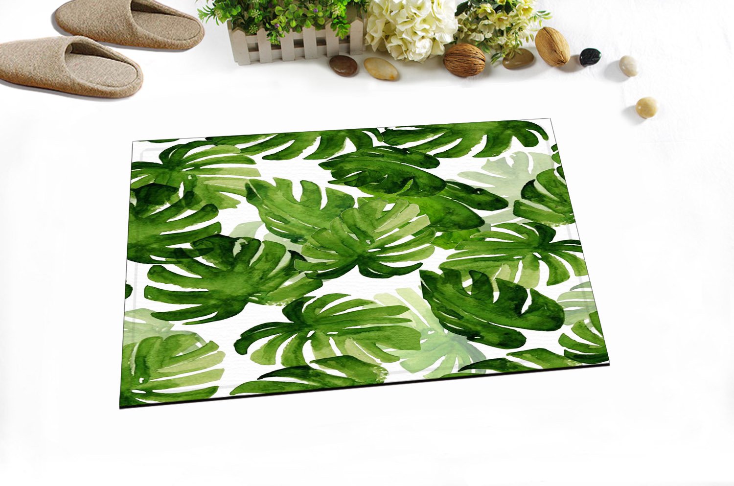 Marmor Textur grau LB Weiß waschbare Badematte Türmatte Wohnaccessoire