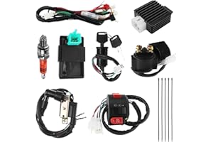 PRO BAT 110cc ATV Wiring Harness Kit for Most 50cc 70cc 90cc 110cc 125cc Chinese Mini Kids ATV Quad 4 Stroke Wheeler Parts with Starter Solenoid Relay Ignition Voltage Regulator CDI