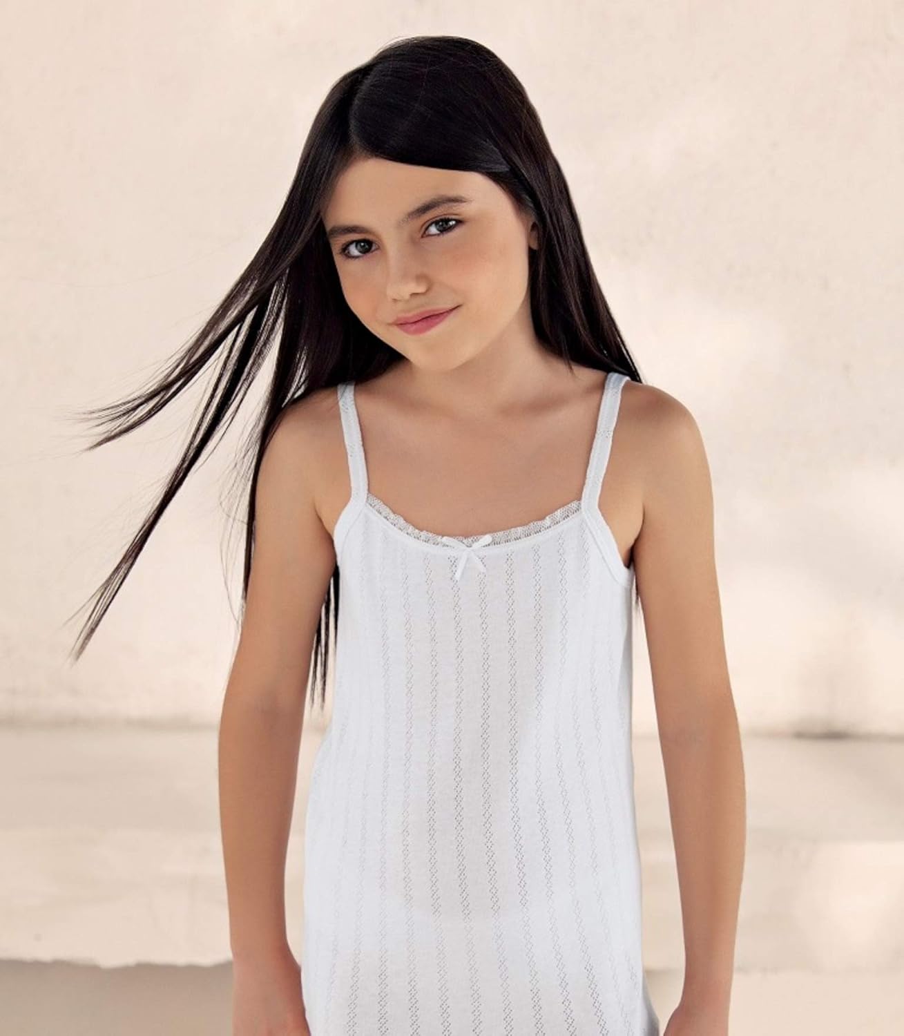 Brix Girls Cami Undershirts 4-Pack - White and Pink Cotton Pointelle Comfort. Sizes 2-14: Clothing