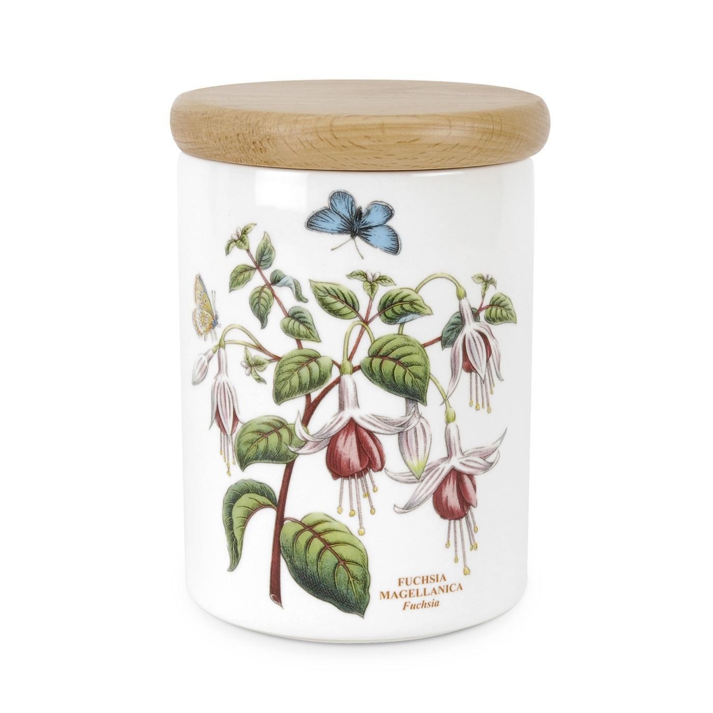 Portmeirion x Botanic Garden Storage Jar - Airtight Earthenware Jar with Fuchsia Motif, Durable and Stylish, Suitable for Keeping Coffee, Tea, Sugar, or Snacks Fresh