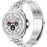 Metal Band Compatible with Samsung Galaxy Watch 8 40mm 44mm/8 Classic 46mm Band Men Women, Titanium Stainless Steel Chain Strap with Folding Clasp for Galaxy Watch 8 Bands